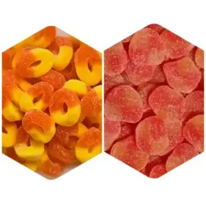 1/2 lb Mixers - Gummy Peaches & Peach Rings